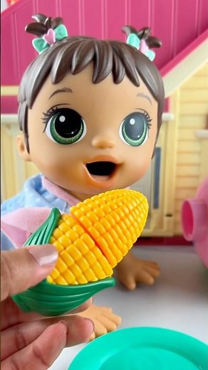 SATISFYING WITH UNBOXING BARBIE DORA DOLL EATING SET TOYS ASMR VIDEO #short