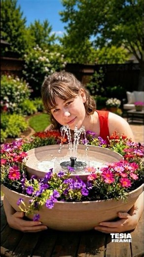 Turn a Bowl into a Beautiful Water Fountain! 🌸💦 #shorts #diy