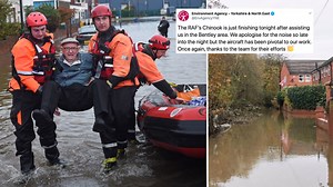 Yorkshire floods: Heavy rainfall wreaks havoc in Doncaster as RAF helicopter called in to help