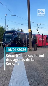 Ce vendredi matin au Mans, le trafic du tramway a été interrompu. 🚊🚌 Des agents de la Setram exercent leur droit de retrait, après l'agression violente de deux contrôleurs mardi dernier, dans un bus du réseau. La circulation a repris progressivement vers 8h30, après plusieurs heures d'arrêt. #setram | LMtv Sarthe