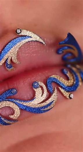 Ornamental Lip Art | Luxury Metallic Jewel Shine Bright This Season