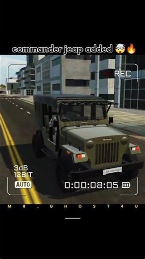 commander jeap added 🤯🔥 In Indian vehicals simulator3d game #youtube #mr_ghost_4u
