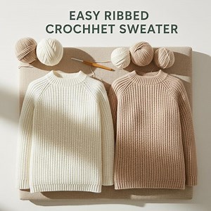 Ribbed Raglan Sweater Crochet Pattern | Beginner Friendly, Top-down (PDF) - Etsy