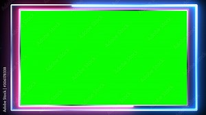 green screen green background and green box neon lights effect
