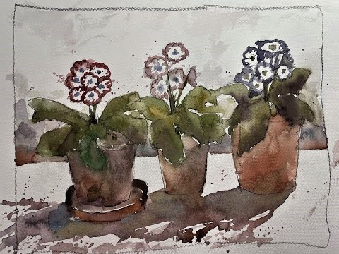 EXTREME BEGINNERS Potted Plants & Flowers in Watercolor with Chris Petri