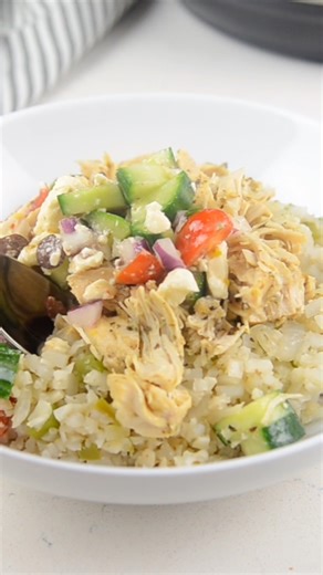 This Instant Pot Greek Chicken Bowl is tender, lemony Greek chicken topped with a Greek salsa of cucumbers, cherry tomatoes, Kalamata olives, red onion, and feta! This is low-carb, Keto, and gluten-free. 👉View full recipe in the comments. #greekchickenbowl #lemonygreekchicken #chickenbowl #lowcarbchickenbowl #ketochickenbowl #lowcarbbowlmeal #ketobowlmeal #betterthanchipotle | Kalyn's Kitchen
