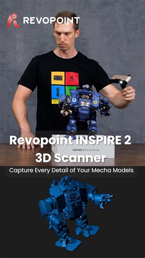 INSPIRE 2 Captures Every Mecha Detail The INSPIRE 2 captures every detail of this mecha model, from fiddly joints to complex plating. After all that painting, shouldn't your digital copy be just as perfect? Bring your models into the digital realm! Use code [MEDIAIN2F2] for an extra 2% off - save up to 10%! US store: https://revo.ink/45BaXjP | Global store: https://revo.ink/4oEcWep #Revopoint #INSPIRE2 #3DScanning #MechaModels #Miniatures | Revopoint