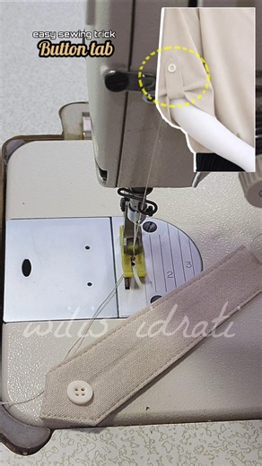 Easy sewing trick : button tab #sewingtutorial #sewingtips