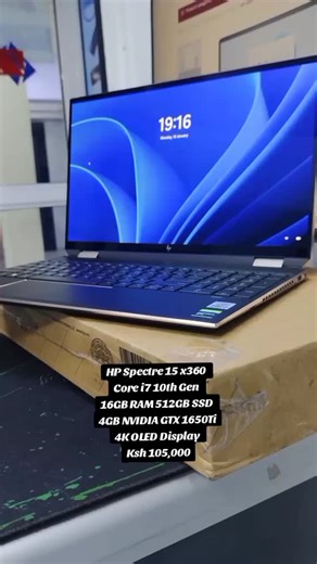 Divine Hi-Tech Computers on Instagram: "HP Spectre 15 x360 Core i7 10th Gen 16GB RAM 512GB SSD 4GB NVIDIA GTX 1650Ti Fingerprint Reader Backlit keyboard Windows 11 Pro Ksh 105,000 #spectre #laptopsinkenya #laptopgaming #fyp"