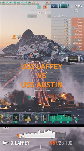 THIS FIGHT WAS A MISTAKE 💀 USS LAFFEY vs USS AUSTIN #worldofwarships #wows #wowsпреигравания #gamer