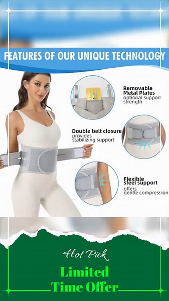 Back Brace for Lower Back Pain Relief - Back Support Belt with 3 Removable Stays for Women & Men ...