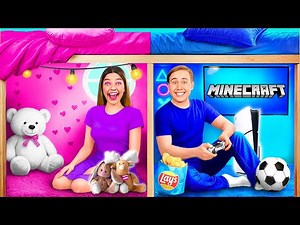 Αγόρια vs Κορίτσια Απίστευτη Ανακαίνιση Δωματίου | Διασκεδαστικές Διακόσμηση Ιδέες