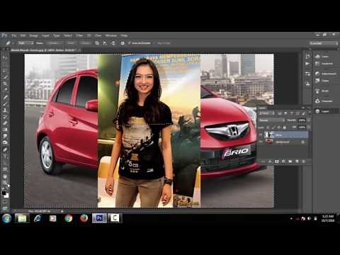 Belajar Photoshop Cara memasukan gambar ke objek Lain