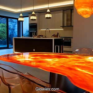 28K views · 396 reactions | Fiery glowing resin art dining tables are...