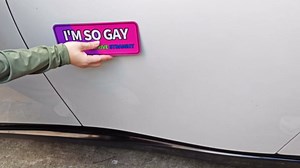 Funny Car Magnets Gay Stickers - Extra Thick Large 9-Inch Prank Magnetic Bumper Stickers, Magnetic Car Stickers for Vehicles and Trucks
