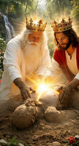 "Entonces Jehová Dios formó al hombre del polvo, y sopló aliento de vida."