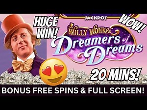 FREE SPINS & FULL SCREEN WINS on Willy Wonka Dreamers of Dreams Slot Machine #slots