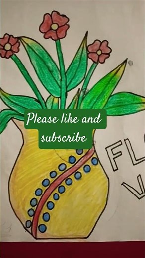 Beautiful Flower Vase Drawing Tutorial #shorts #trending #viral #ai