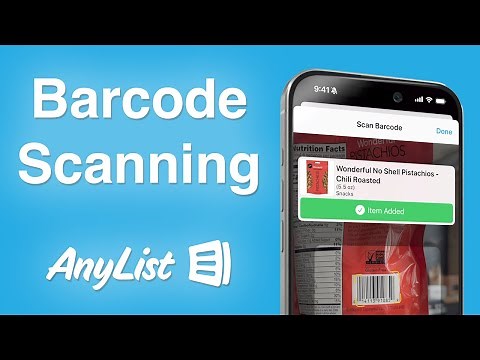 Barcode Scanning in AnyList