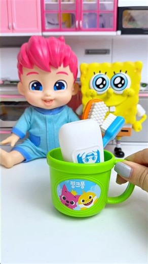 ASMR Unboxing Bebefinn & Spongebob Brushing Teeth | Satisfying Toy Sound with PyPyToys #shorts