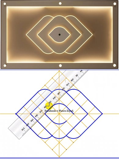 284K views · 4.9K reactions | Using geometry and symmetry, we apply an engineering method to design flawless gypsum ceiling decor. #GypsumDesign #CeilingArt #EngineeringInDesign | Platre Ziyad | Facebook