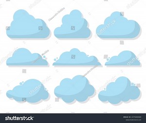 Set Blue Cloud Icons Trendy Flat Stock Vector (Royalty Free) 2275000469 | Shutterstock