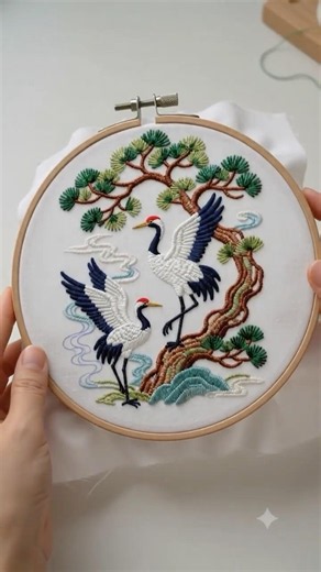 How to Embroider Elegant Cranes: Step-by-Step Tutorial 🪡