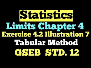 STD -12 Statistics [ Part 2 ] Limits chapter 4 Exercise 4.2 Illustrations 7 @StudyPointPro