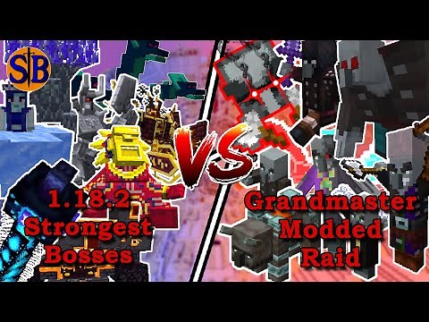 Strongest Bosses from 1.18.2 vs Grandmaster Modded Raid | Minecraft Mob Battle (8000 Special)