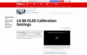 LG B9 OLED Calibration Settings