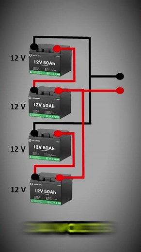 How 12V Batteries Are Connected to Make a 24V System (Series & Parallel) #12Vto24V#SeriesParallel