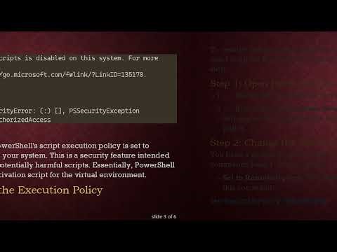 Resolving PowerShell Script Execution Issues When Activating Python Virtual Environments