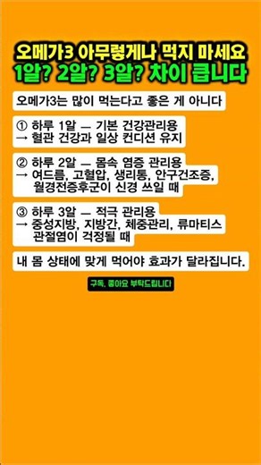오메가3 몇 알 먹어야 할까? 용량별 효과 총정리