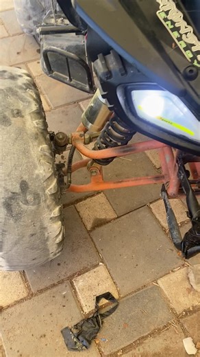 ATV Tire and Suspension System Close-Up View