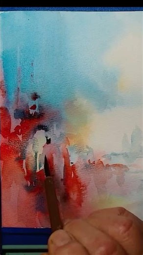 Watercolor Abstract Landscape! #watercolor #tutorial