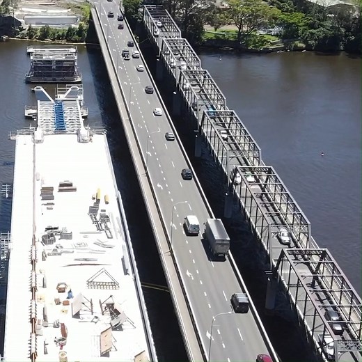 31K views · 931 reactions | The new Nowra Bridge is pushing engineering to the extreme. Check out these hydraulic jacks pushing the 17,000 tonne bridge 360 metres across the Shoalhaven River  | Transport for NSW | Facebook