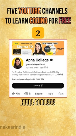 Top 5 YouTube Channels to Learn Programming Free. #viral #janakaarindia #india