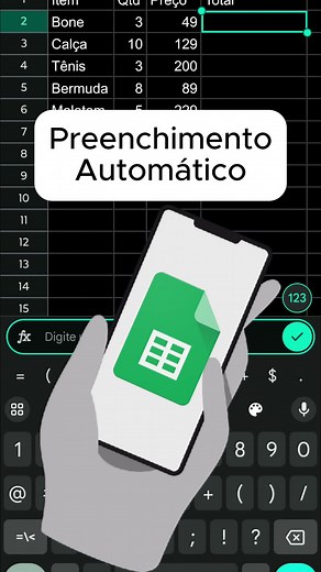 Preenchimento Automático no Google Planilhas Mobile