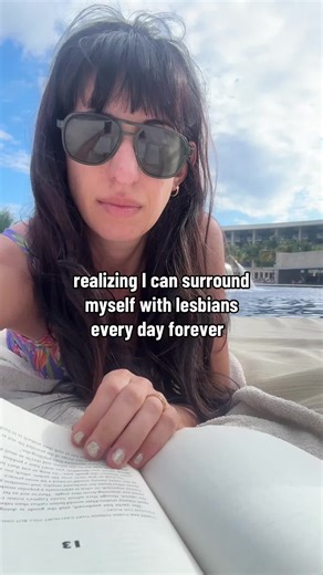 reading my lesbian book near my lesbian wife with our lesbian friends listening to lesbian music on our lesbian vacation @Girls Just Wanna Weekend