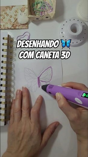 Desenhando Borboleta com Caneta 3D #diy #decoração