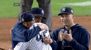 The Yankees sent Derek Jeter and Andy Pettitte to take Mariano Rivera out of his final game with one out remaining so the team and crowd could give him a proper sendoff. #Respect | Twelve