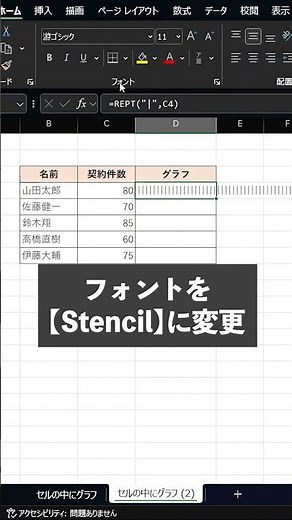 【エクセル】セルの中にグラフを作る方法 #excel #ライフハック #exceltricks