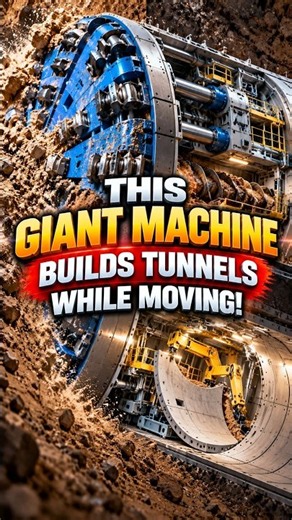This Giant Machine Builds Tunnels While Moving! 🤯 #engineering #youtubeshorts #facts