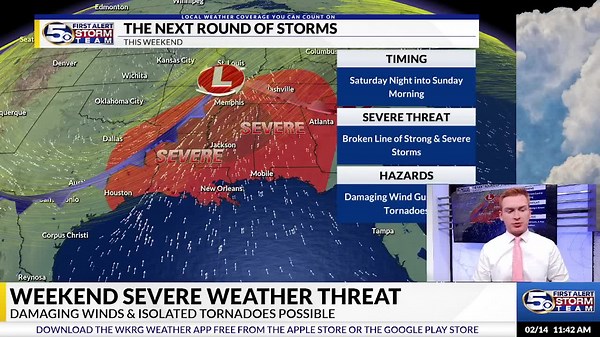 Strong to severe storms possible late Sat into Sun morning: 11:45a Fri Severe Update