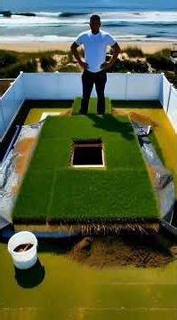 Making#viral the Beach-Side Green! 😱 Artificial Grass# Experiment#