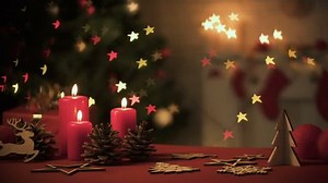 Wooden X-mas Decorations Burning Candles On Stock Footage Video (100% Royalty-free) 1019179975 | Shutterstock