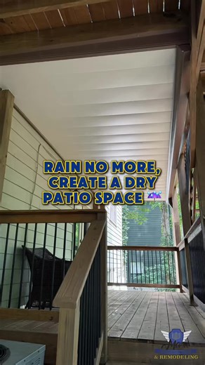 Underdeck system another home project under our belt! Loving it so far. 🏠💙 Comment “UNDER DECK CEILING” for a link to schedule an on-site estimate! 📲 #patiomakeover #deckbuilding #patioseason #decking #deckdesign