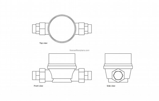 Water Meter - Free CAD Drawings