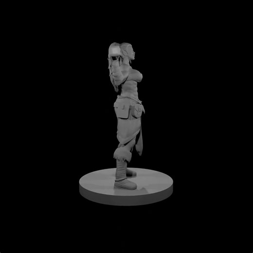 Half Orc Female Barbarian Miniature: Unpainted 3D Printed RPG Figure