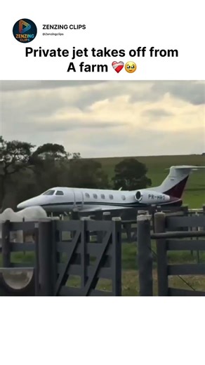 Private jet takes off from a farm ❤️‍🩹🥹